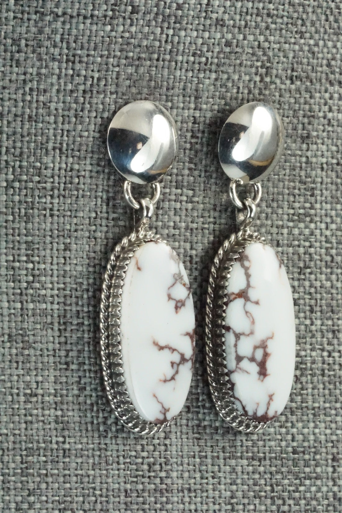 Wild Horse & Sterling Silver Earrings - Alvin Joe