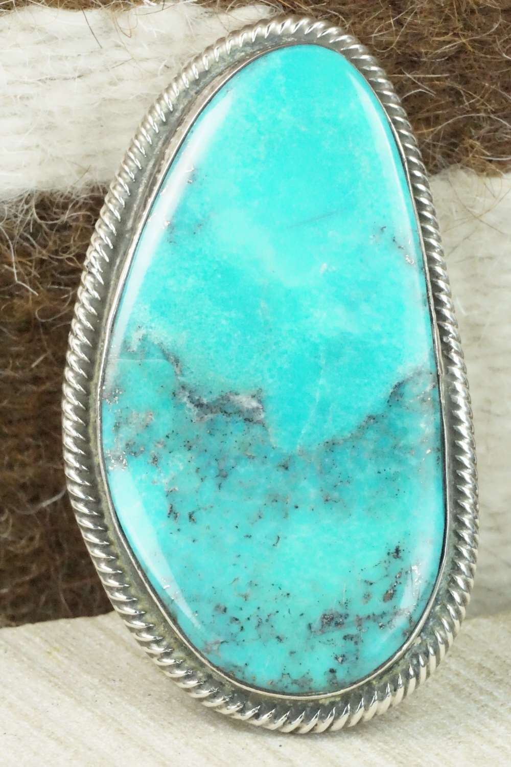 Turquoise and Sterling Silver Ring - Rick Martinez - Size 8.5