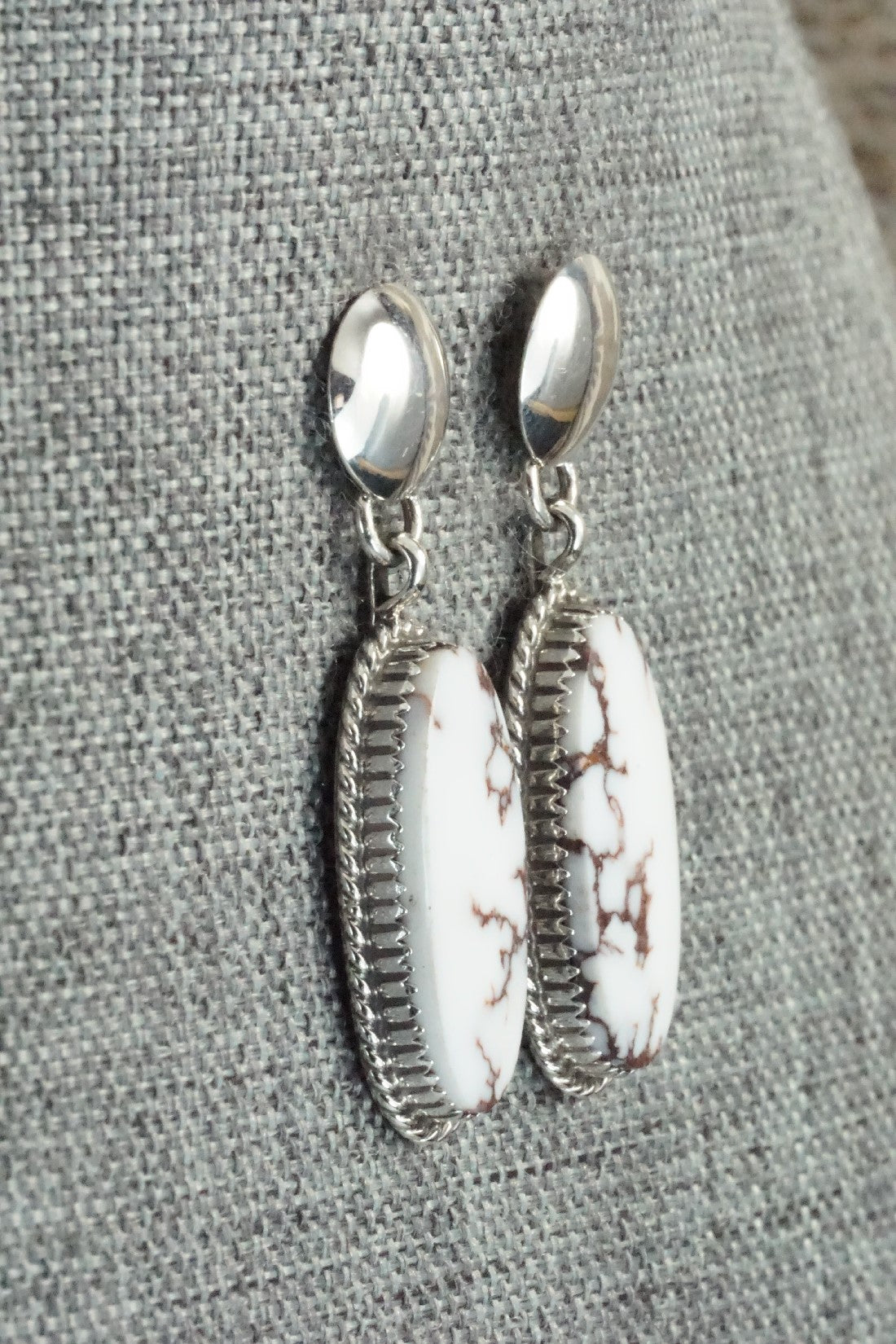Wild Horse & Sterling Silver Earrings - Alvin Joe