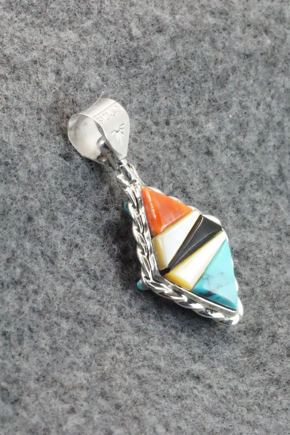 Multi Stone & Sterling Silver Reversible Pendant - Bevis Tsadiasi