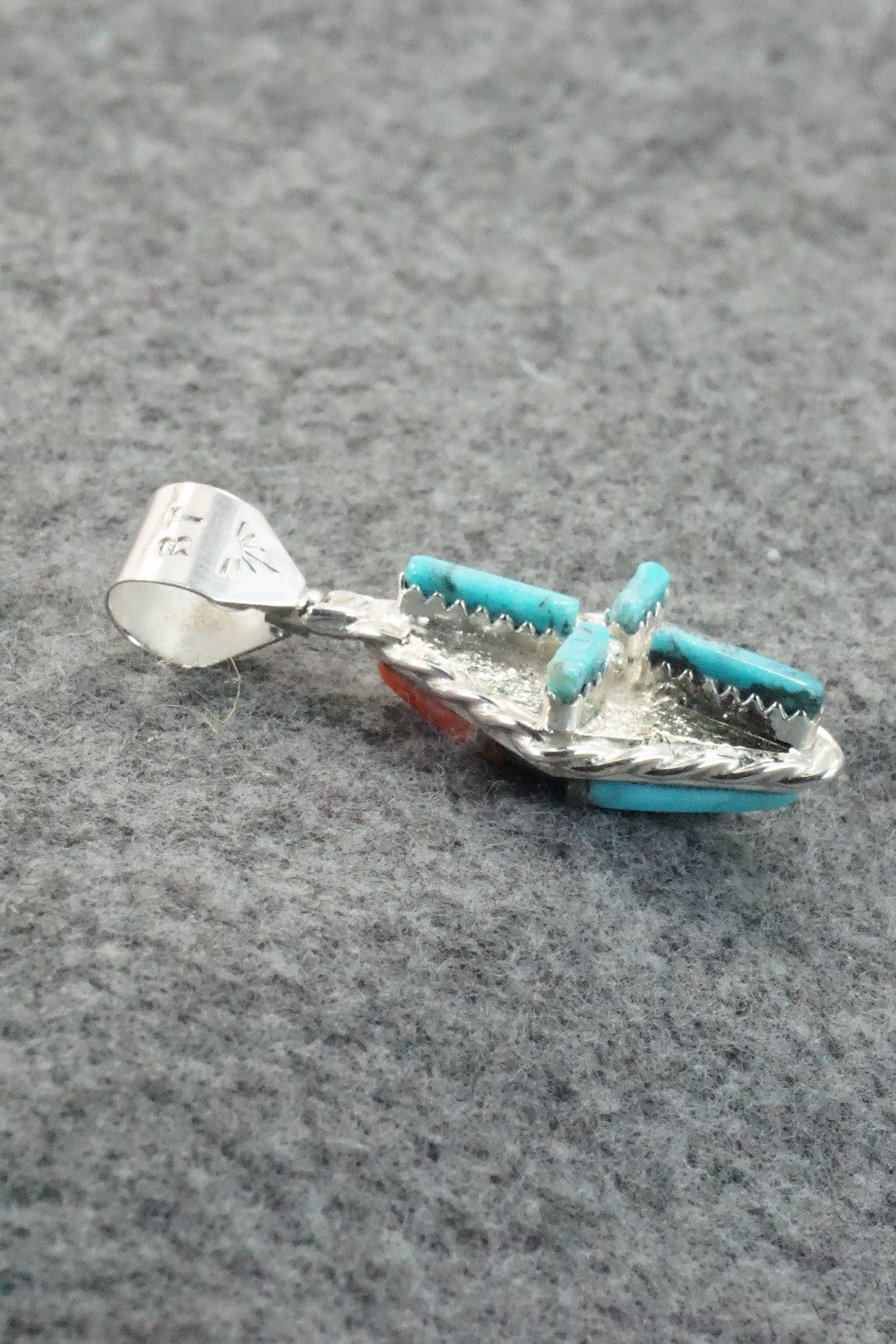 Multi Stone & Sterling Silver Reversible Pendant - Bevis Tsadiasi