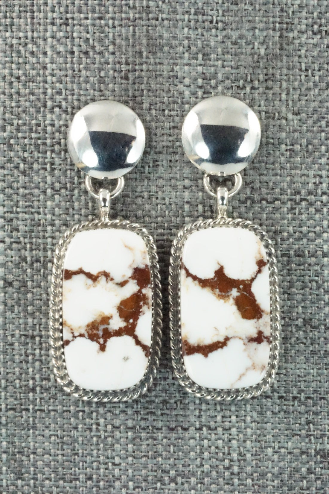 Wild Horse & Sterling Silver Earrings - Alvin Joe