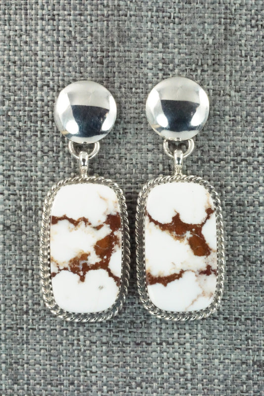 Wild Horse & Sterling Silver Earrings - Alvin Joe