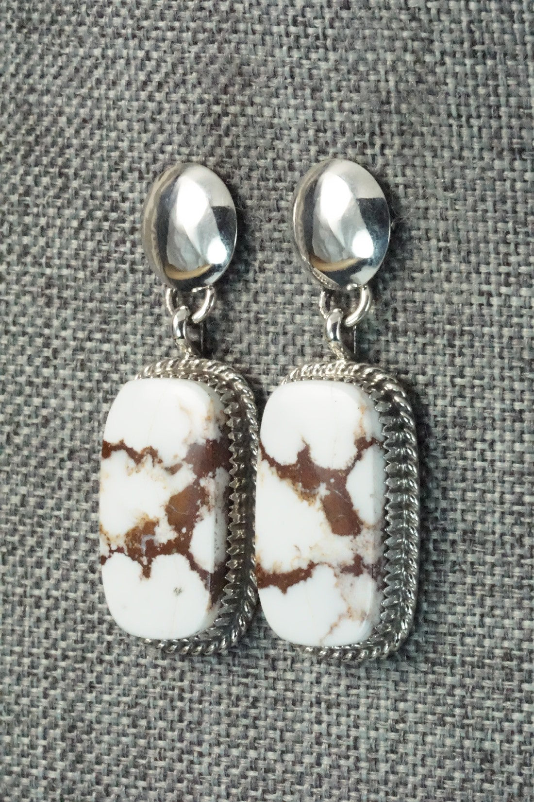 Wild Horse & Sterling Silver Earrings - Alvin Joe