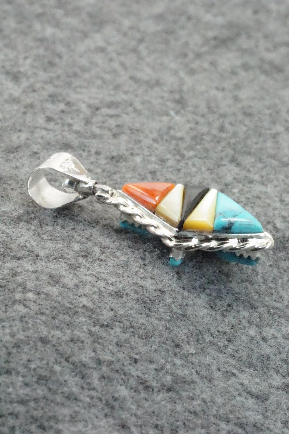 Multi Stone & Sterling Silver Reversible Pendant - Bevis Tsadiasi