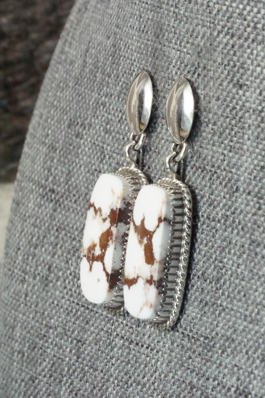Wild Horse & Sterling Silver Earrings - Alvin Joe