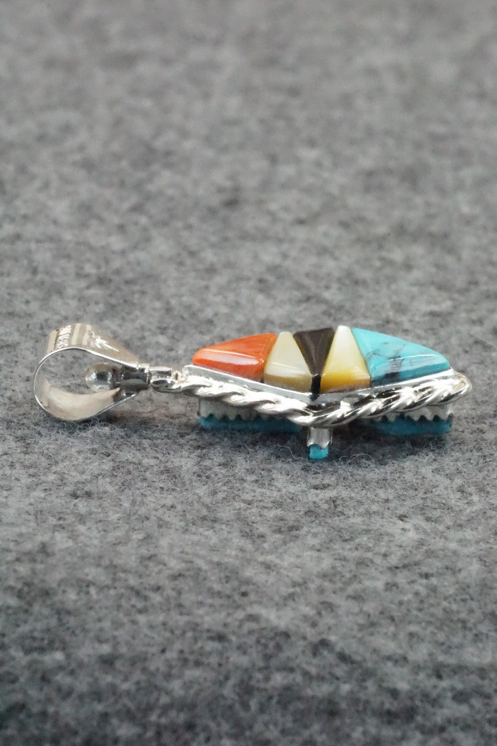 Multi Stone & Sterling Silver Reversible Pendant - Bevis Tsadiasi
