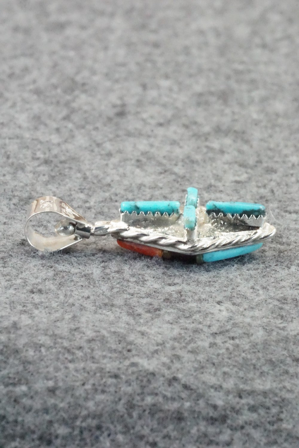 Multi Stone & Sterling Silver Reversible Pendant - Bevis Tsadiasi
