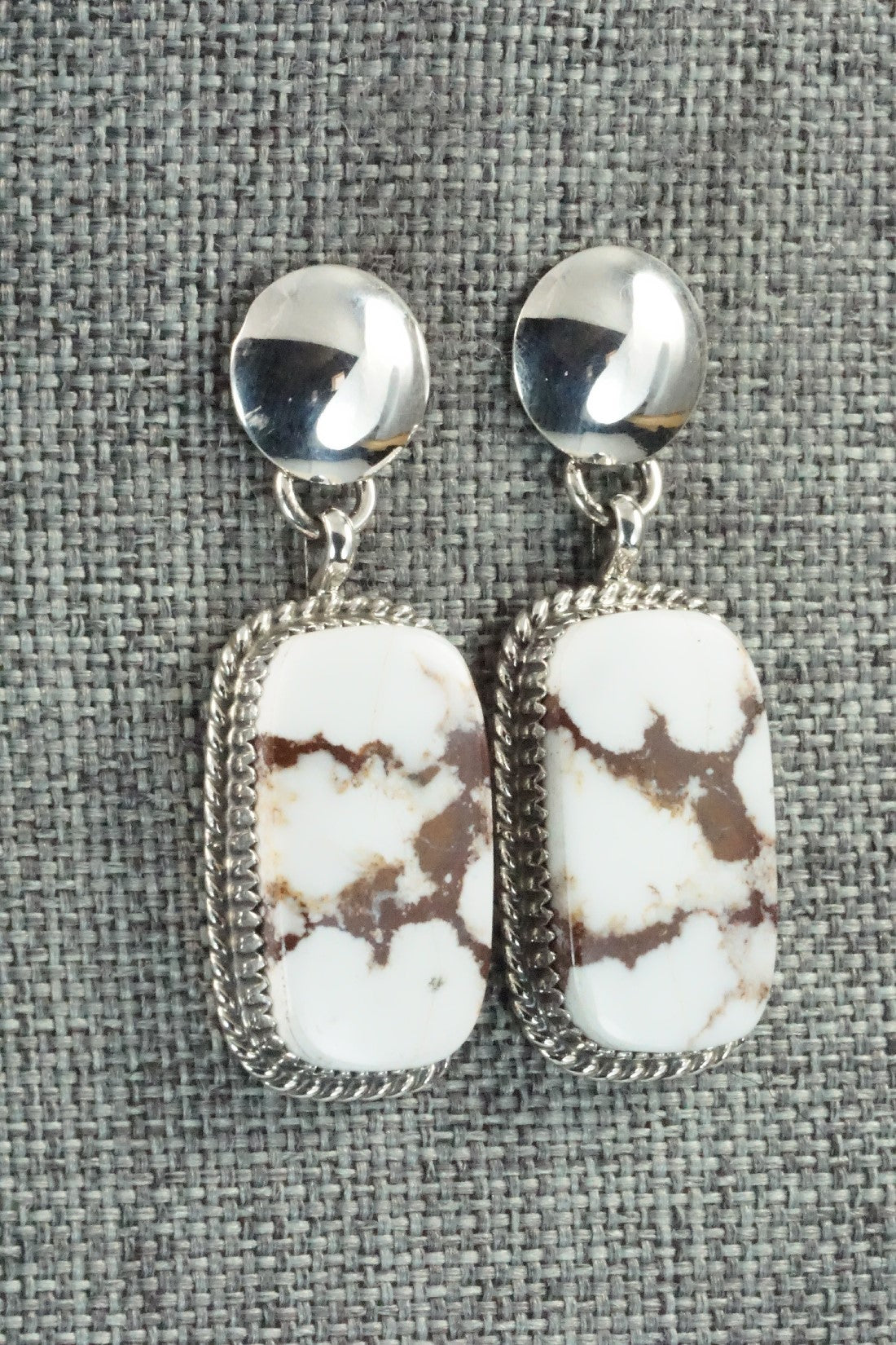 Wild Horse & Sterling Silver Earrings - Alvin Joe
