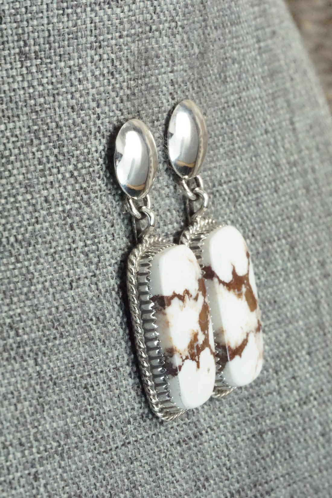 Wild Horse & Sterling Silver Earrings - Alvin Joe
