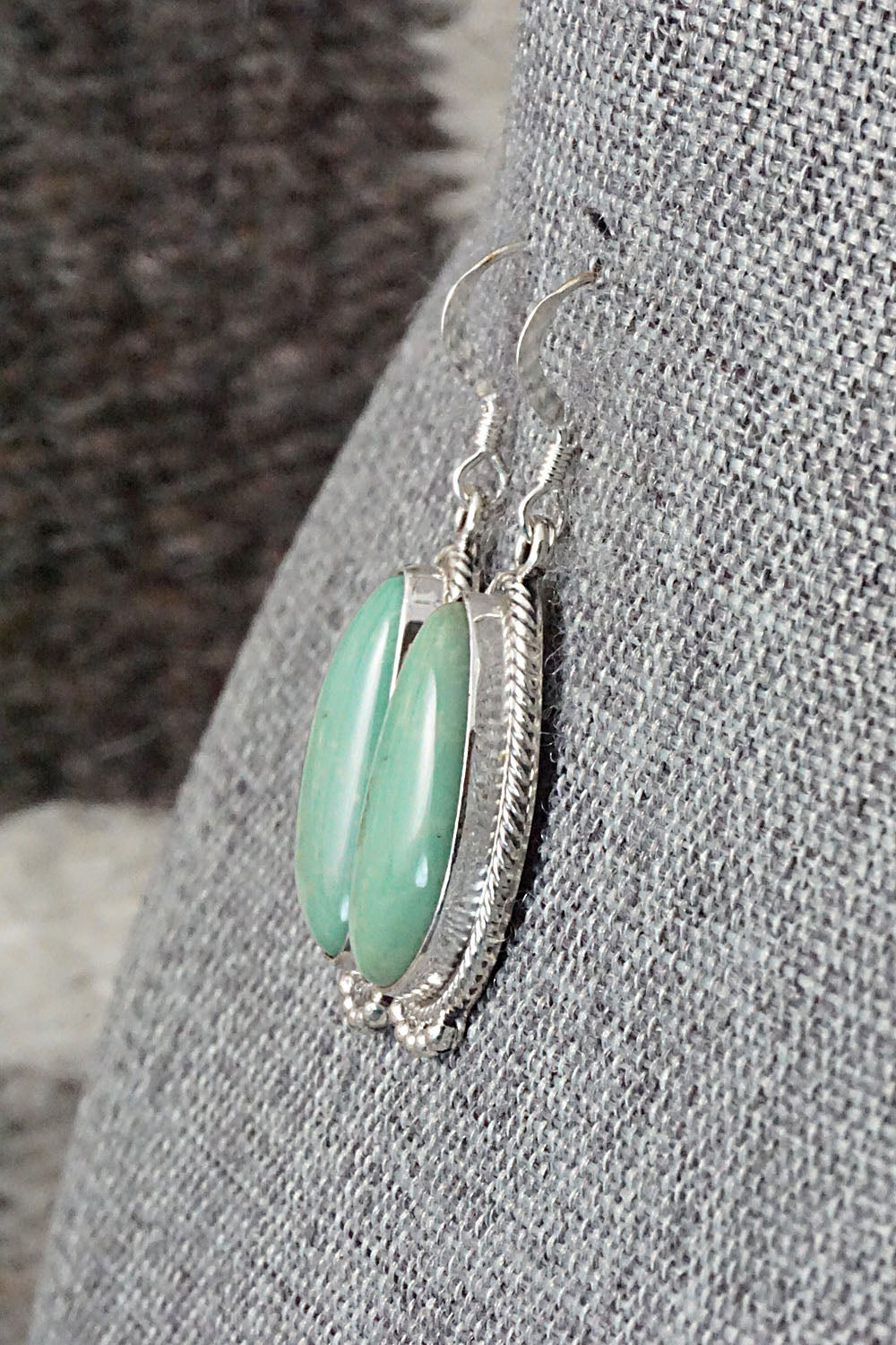 Turquoise & Sterling Silver Earrings - Lee Shorty