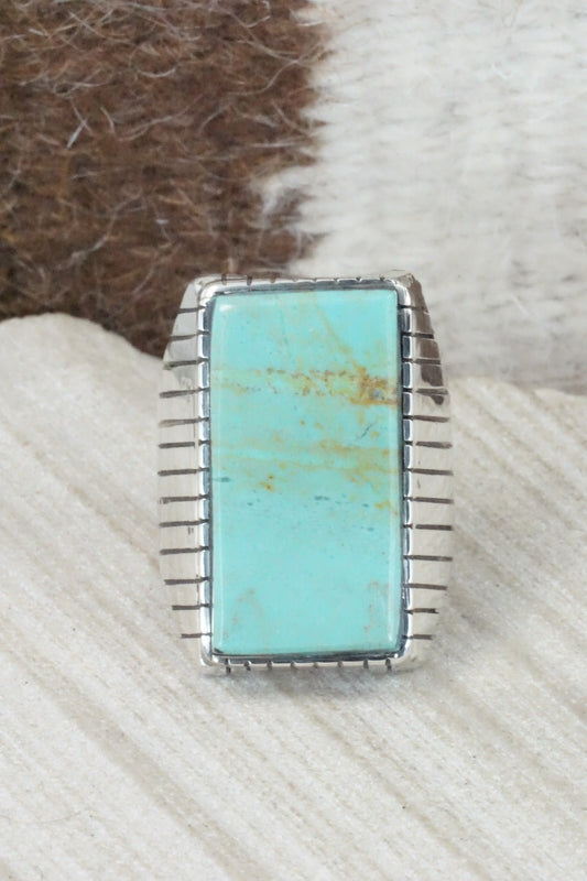 Turquoise & Sterling Silver Ring - Trevor Jack - Size 11.75