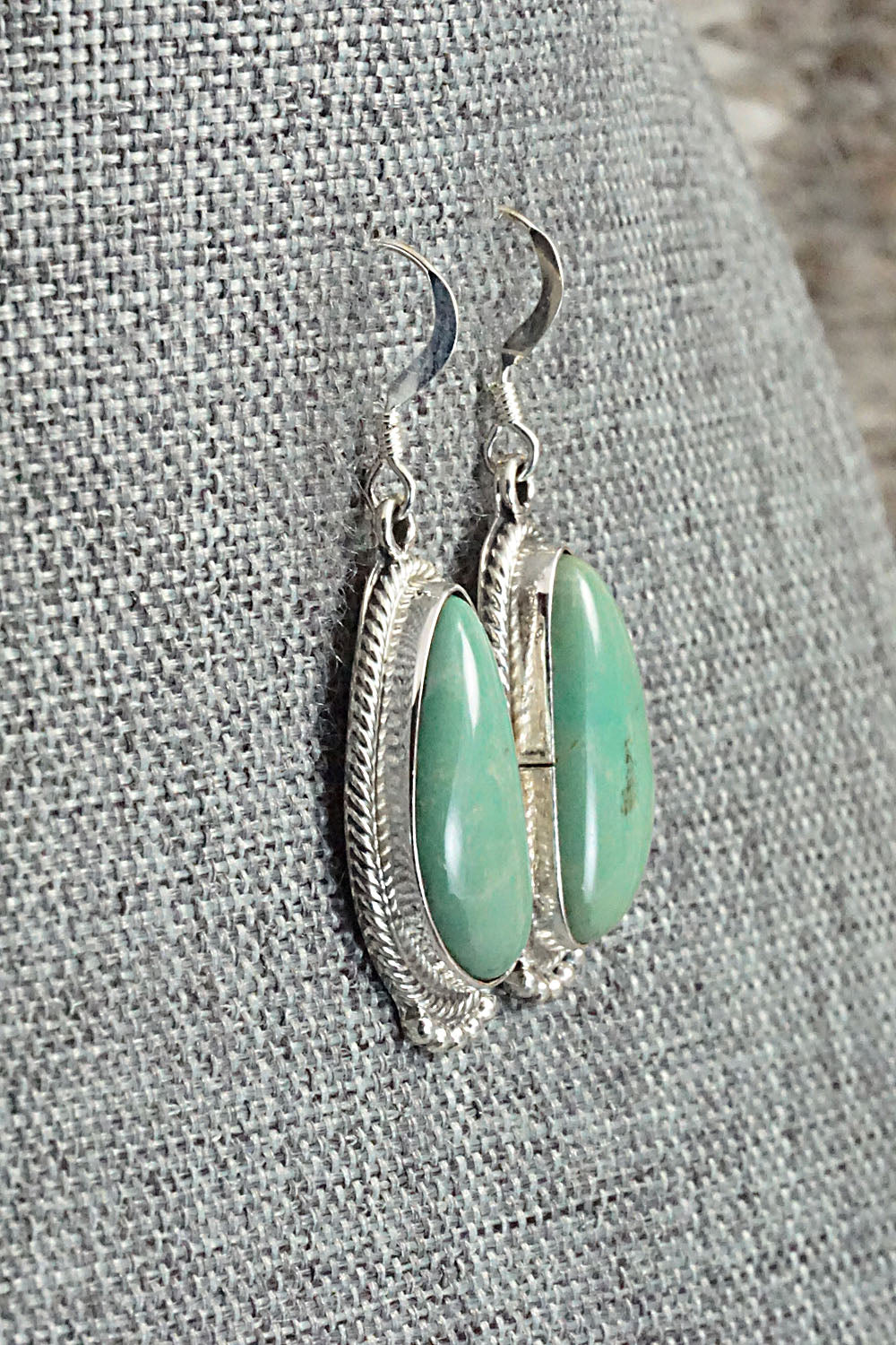 Turquoise & Sterling Silver Earrings - Lee Shorty