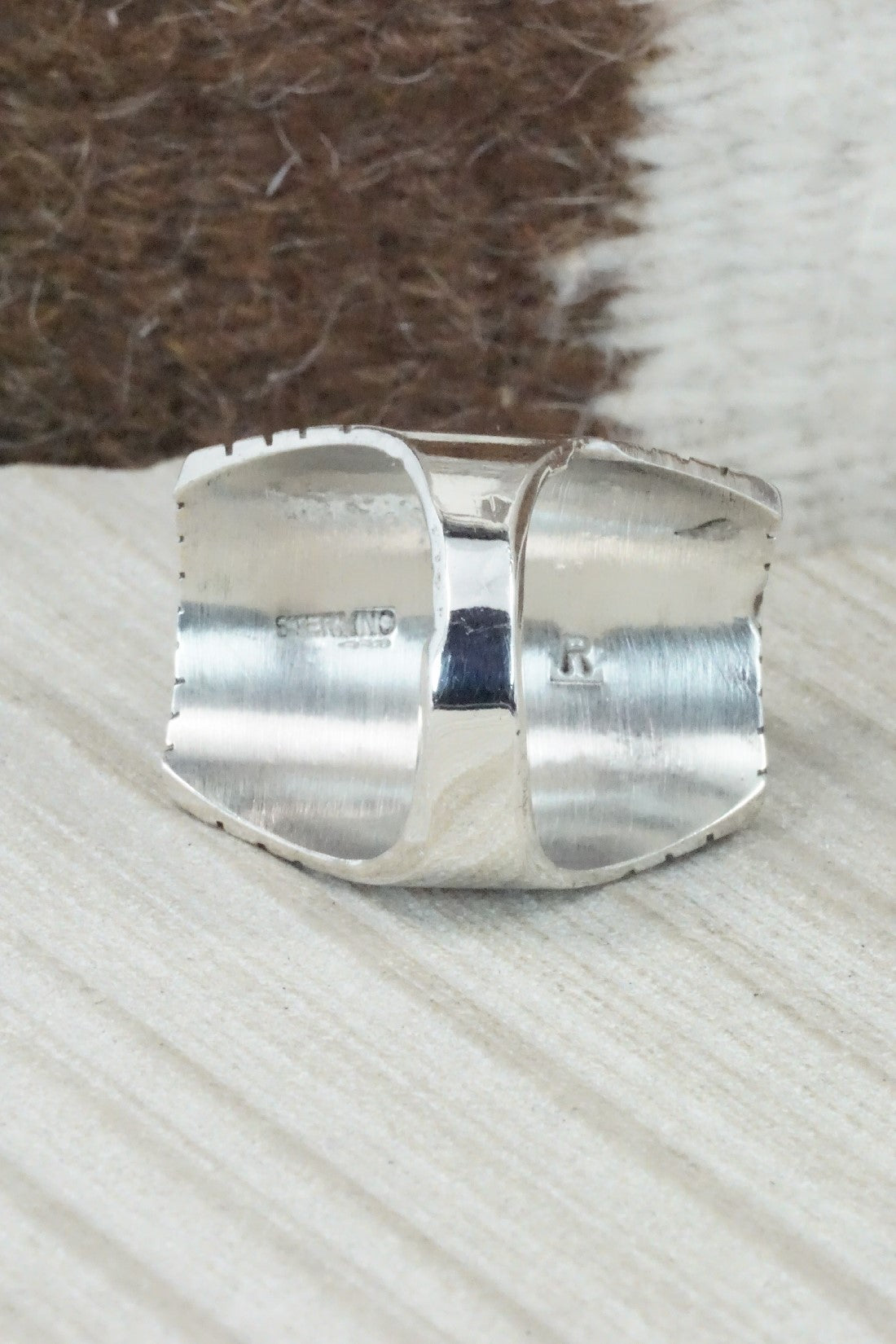 Turquoise & Sterling Silver Ring - Trevor Jack - Size 11.75