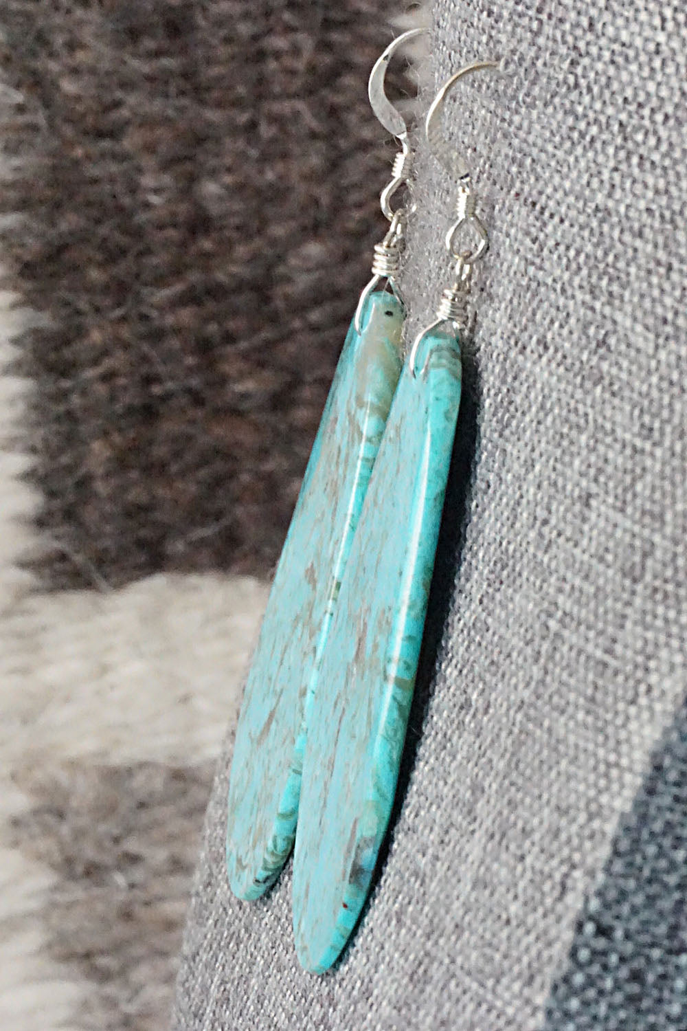 Turquoise & Sterling Silver Earrings - Lupe Lovato