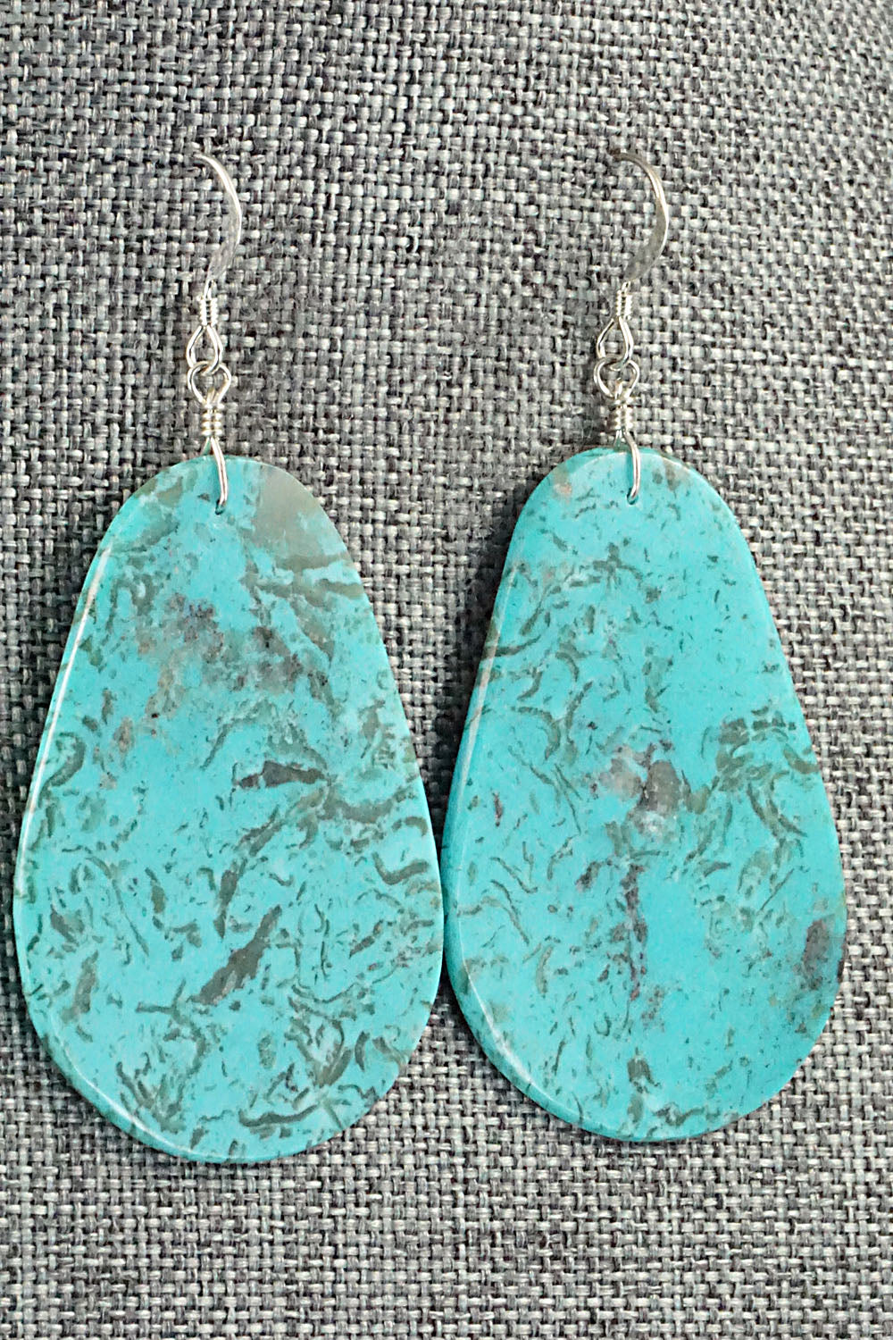 Turquoise & Sterling Silver Earrings - Lupe Lovato