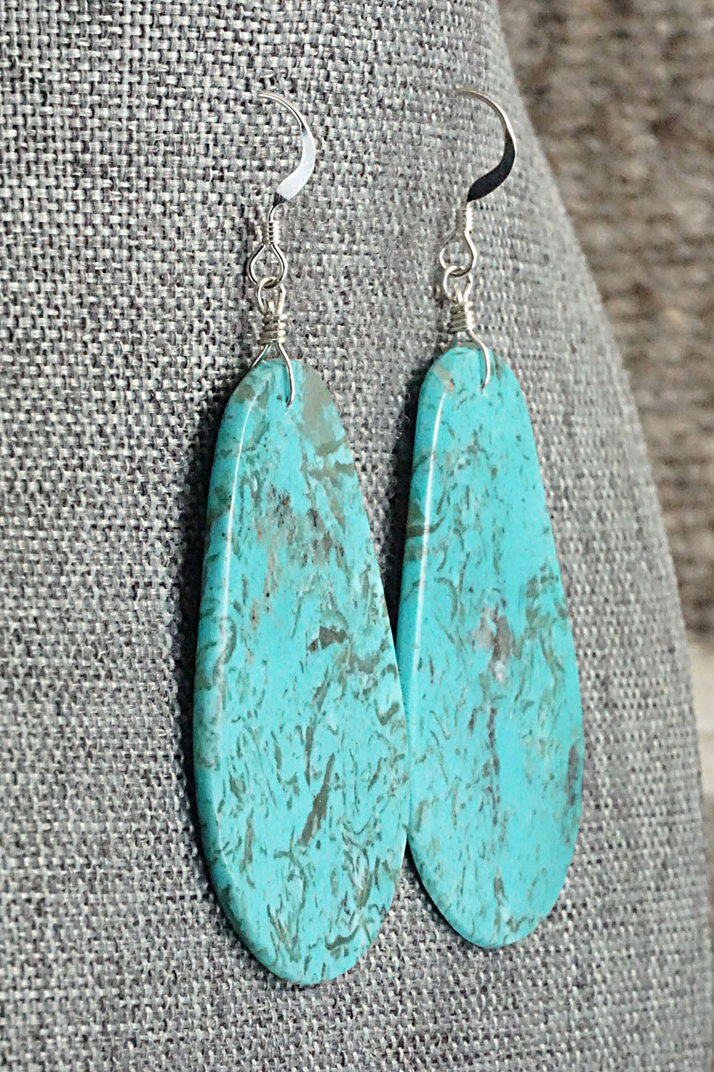 Turquoise & Sterling Silver Earrings - Lupe Lovato