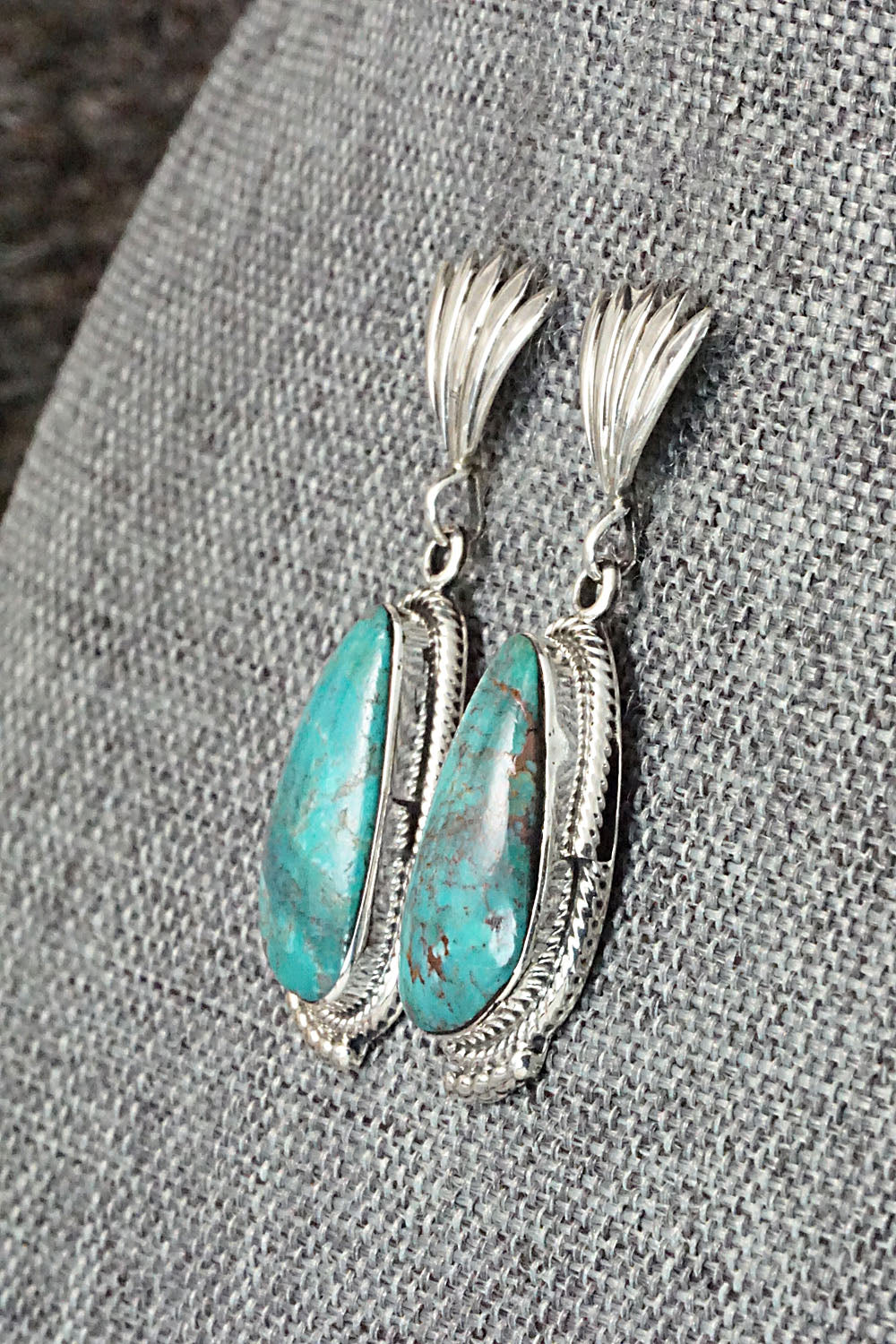 Turquoise and Sterling Silver Earrings - Sharon McCarthy