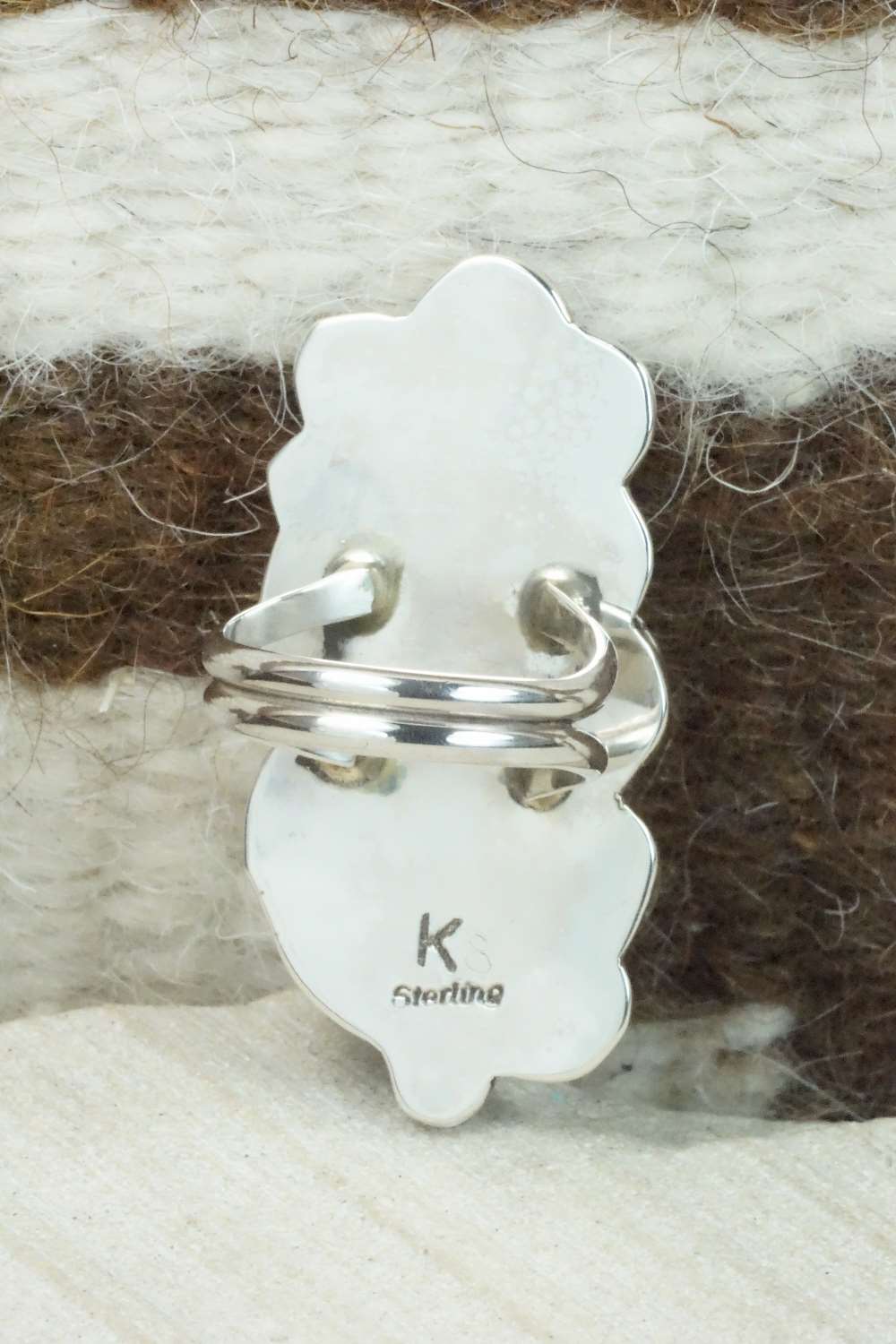 Turquoise and Sterling Silver Ring - Kenneth Jones - Size 6.5