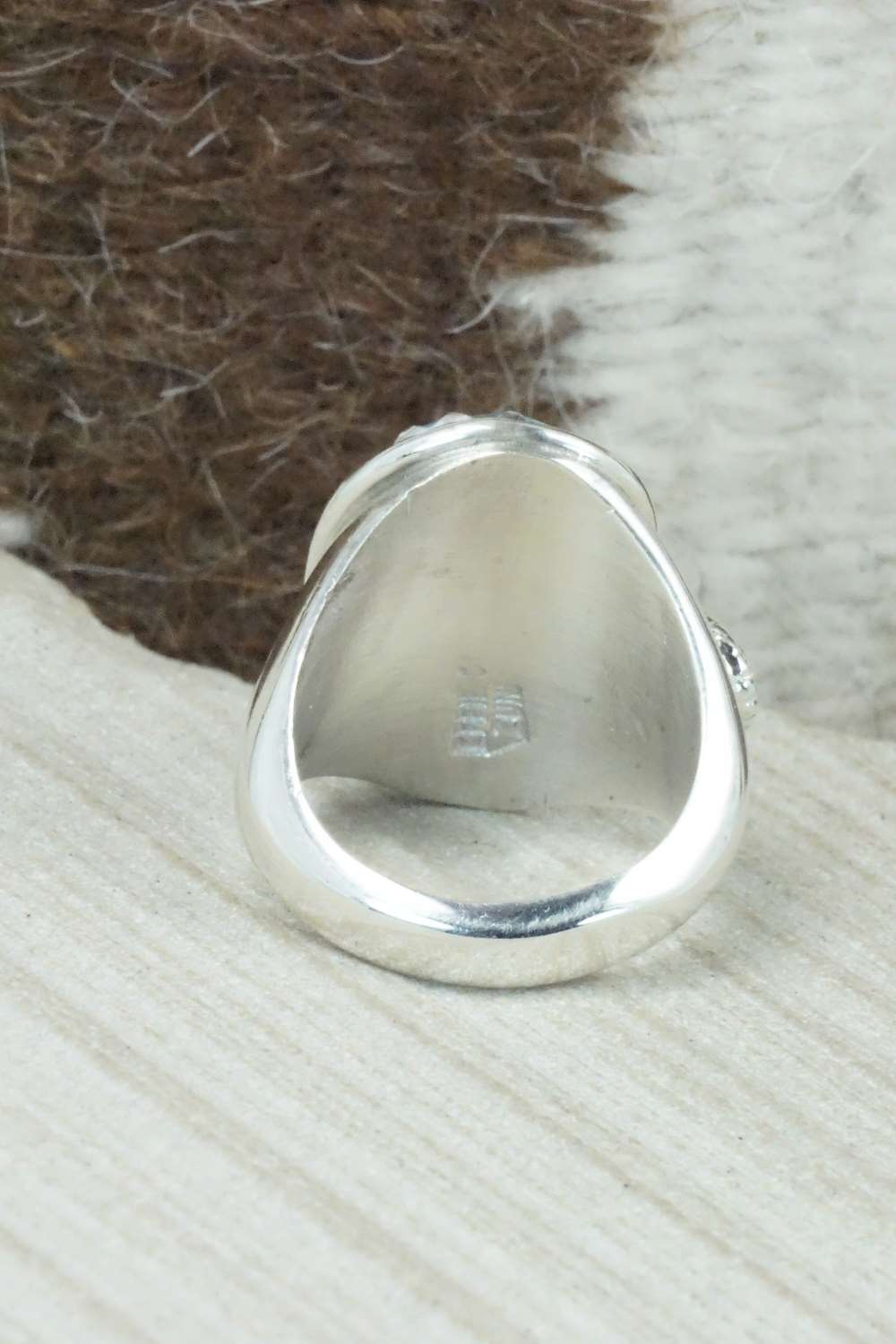 Turquoise & Sterling Silver Ring - Joy Calavaza - Size 8