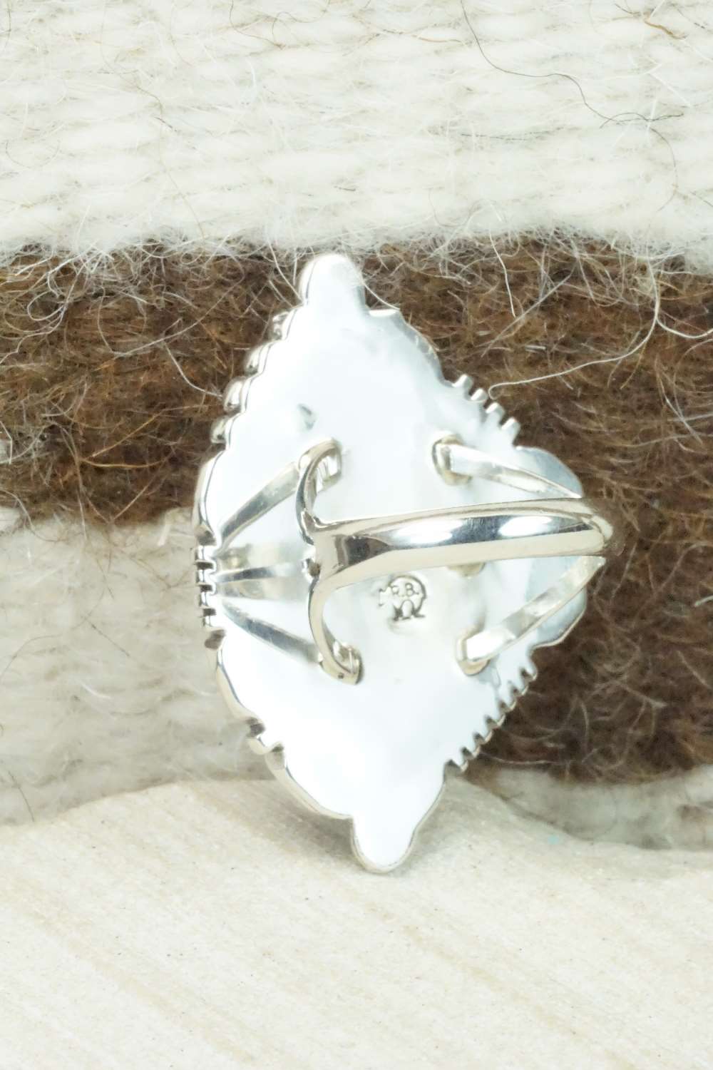 Spiny Oyster & Sterling Silver Ring - Daniel Benally - Size 5