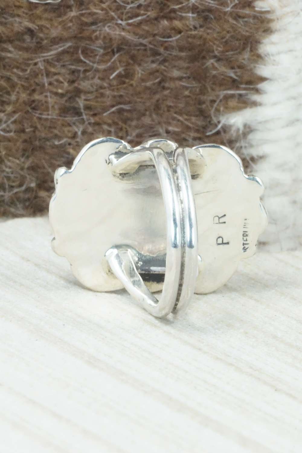Coral & Sterling Silver Ring - Priscilla Reeder - Size 7