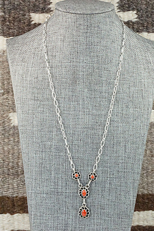 Coral & Sterling Silver Necklace - Sadie Jim