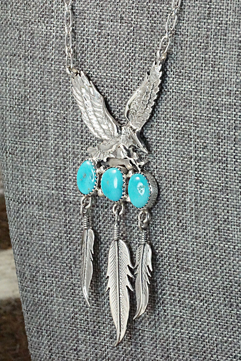 Turquoise & Sterling Silver Necklace - Genevieve Francisco