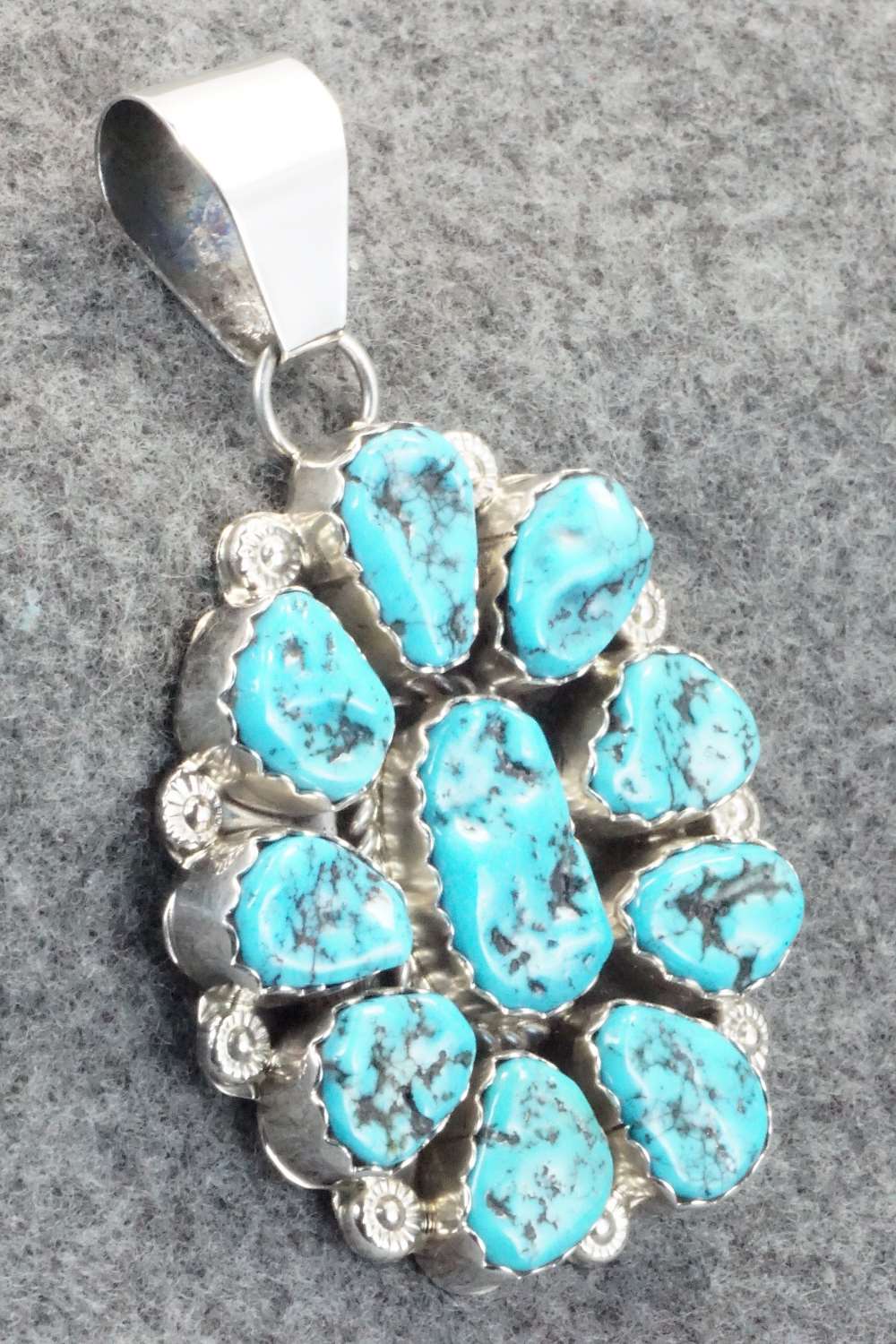 Turquoise & Sterling Silver Pendant - Julia Etsitty