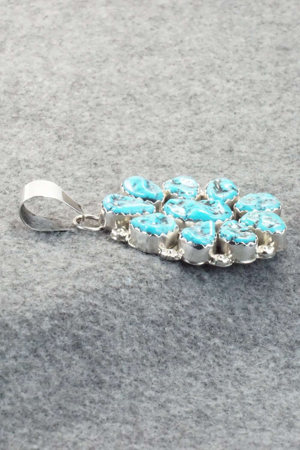Turquoise & Sterling Silver Pendant - Julia Etsitty