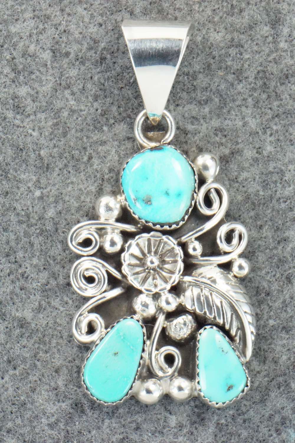 Turquoise & Sterling Silver Pendant - Navajo