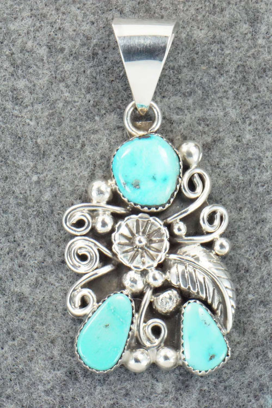 Turquoise & Sterling Silver Pendant - Navajo