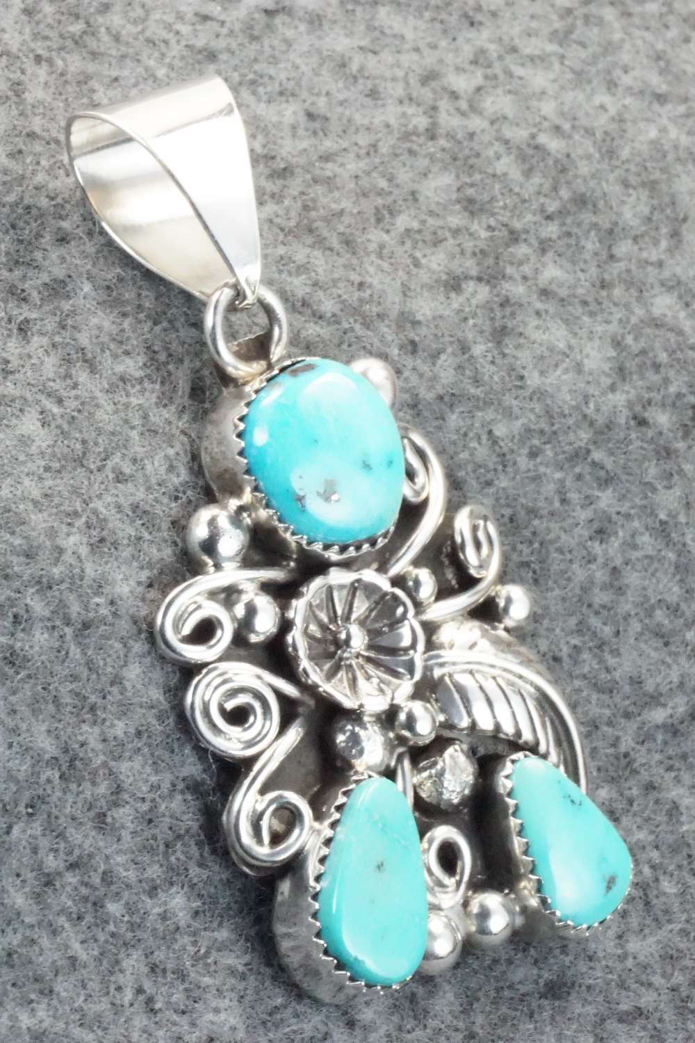 Turquoise & Sterling Silver Pendant - Navajo