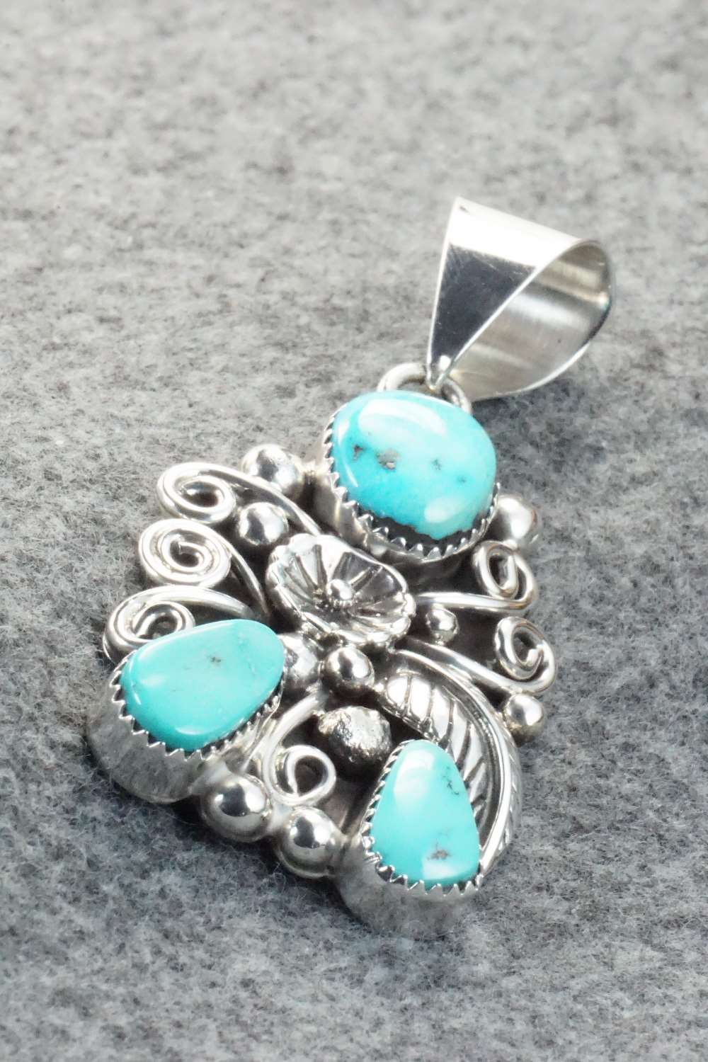 Turquoise & Sterling Silver Pendant - Navajo