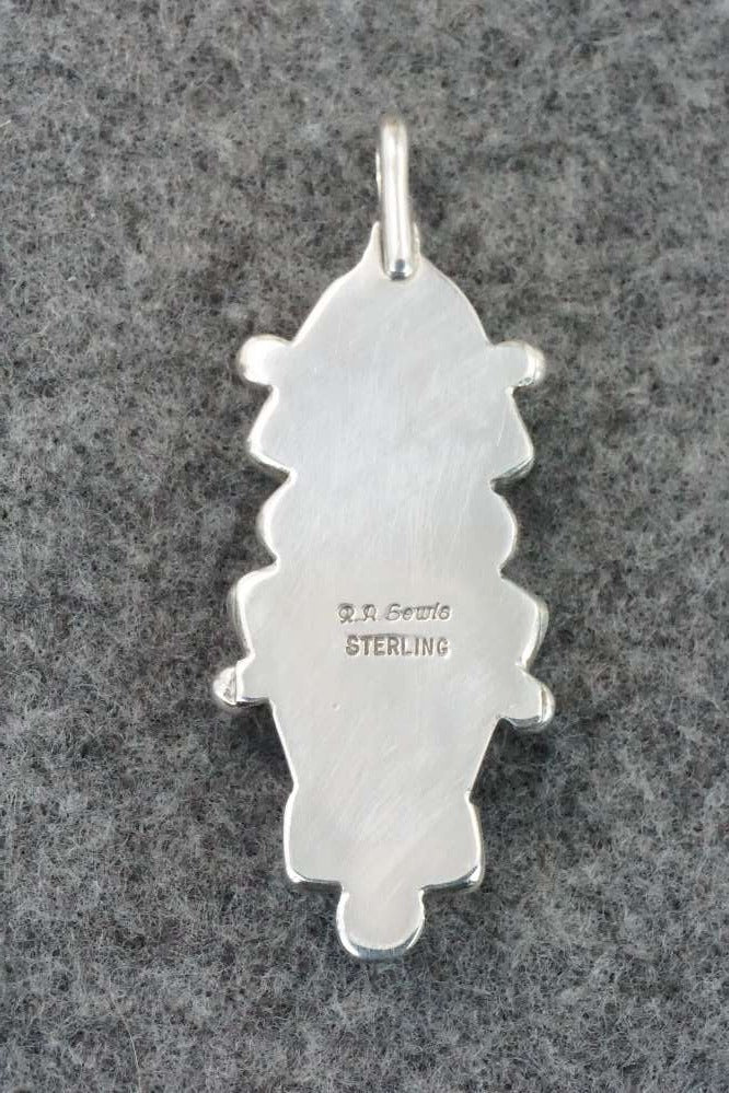 Turquoise, Coral & Sterling Silver Pendant - Roger Lewis