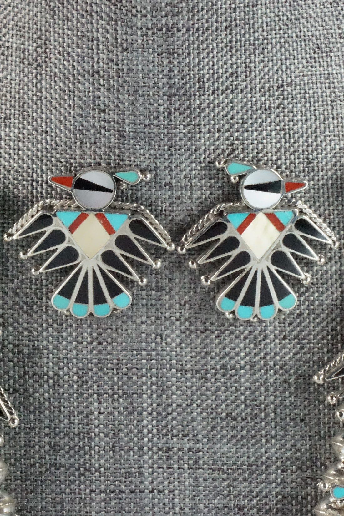 Multi Stone & Sterling Silver Inlay Necklace Set - Adrian Wallace