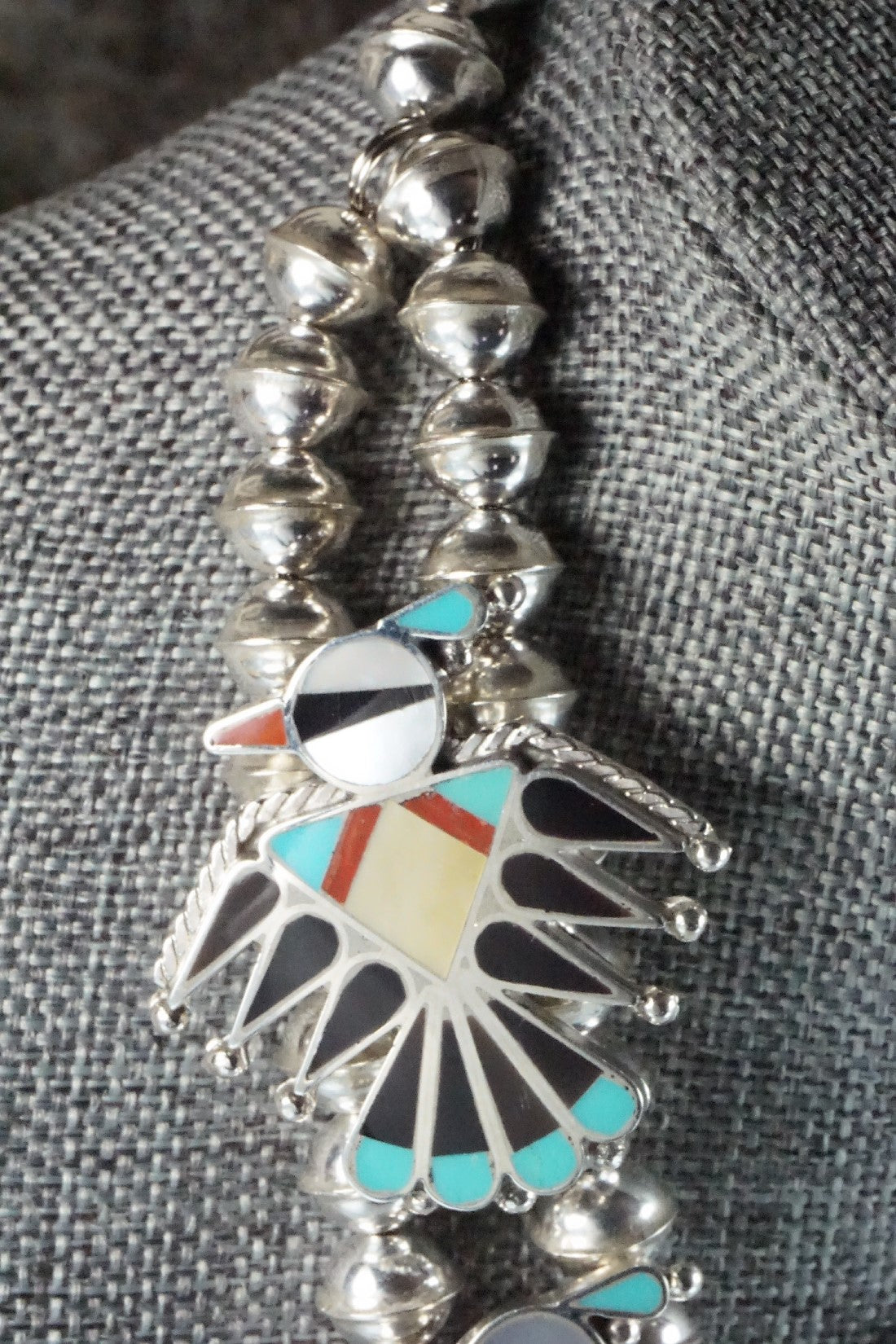 Multi Stone & Sterling Silver Inlay Necklace Set - Adrian Wallace