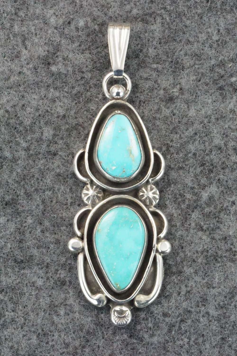 Turquoise & Sterling Silver Pendant - Roger Lewis