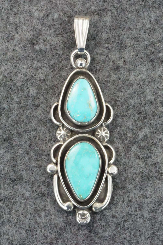 Turquoise & Sterling Silver Pendant - Roger Lewis