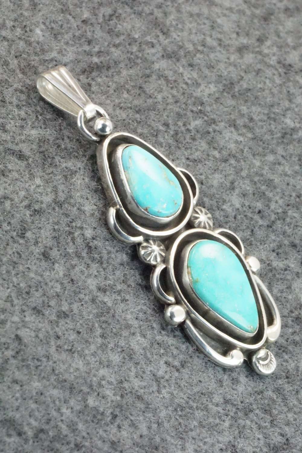 Turquoise & Sterling Silver Pendant - Roger Lewis