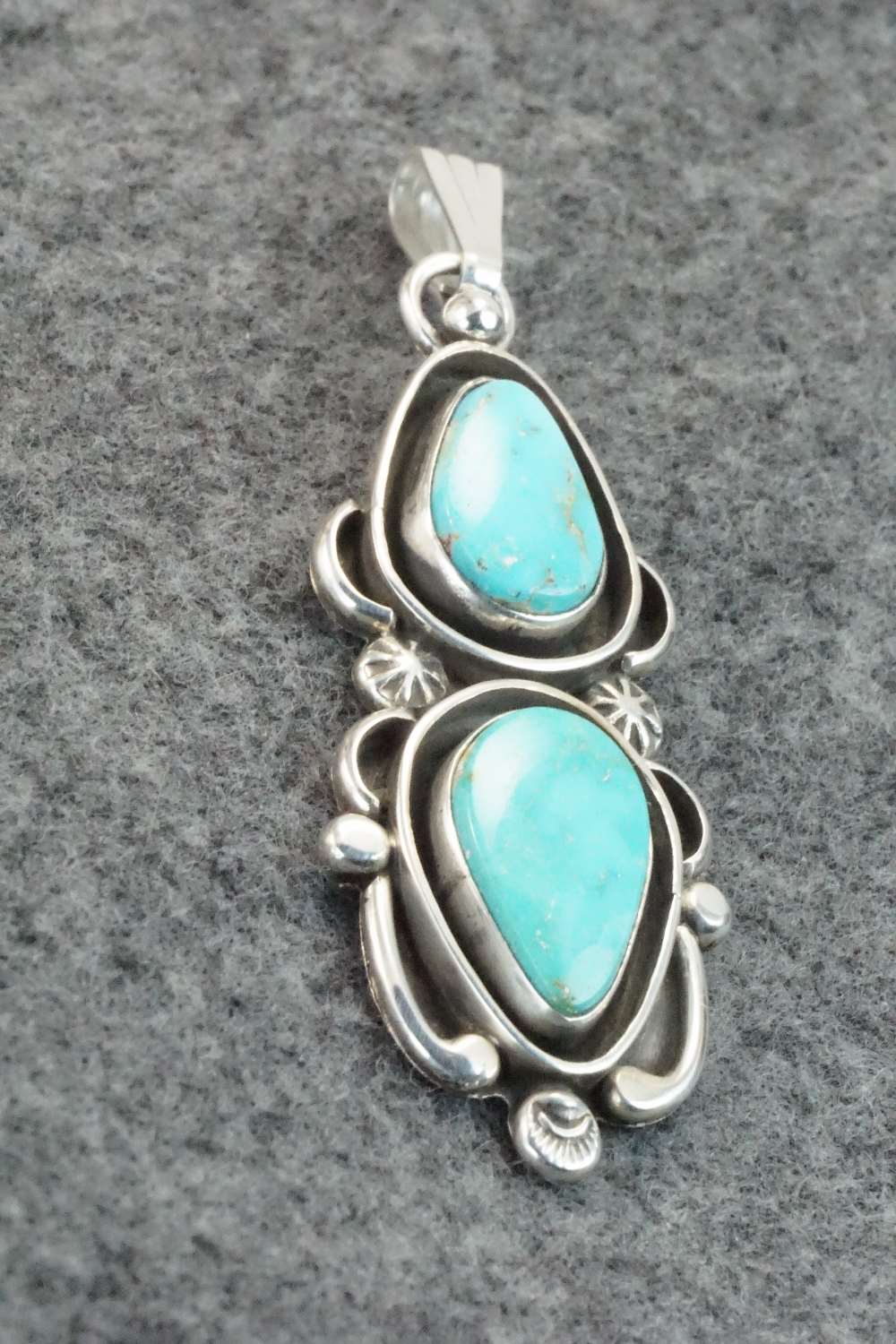 Turquoise & Sterling Silver Pendant - Roger Lewis