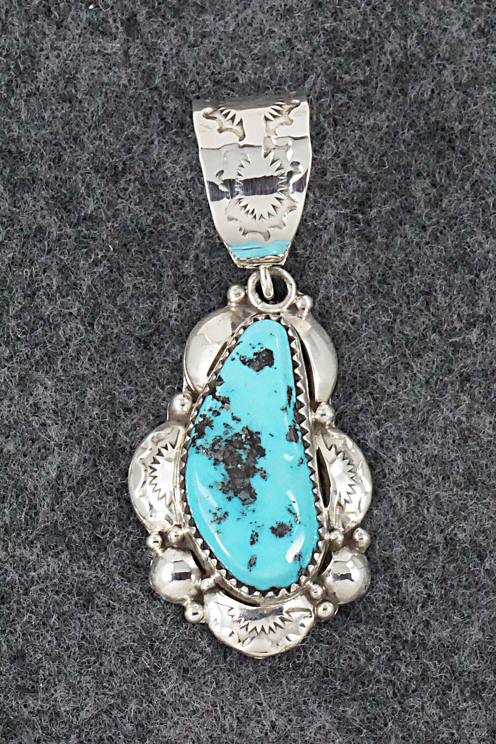 Turquoise & Sterling Silver Pendant - Clem Nalwood