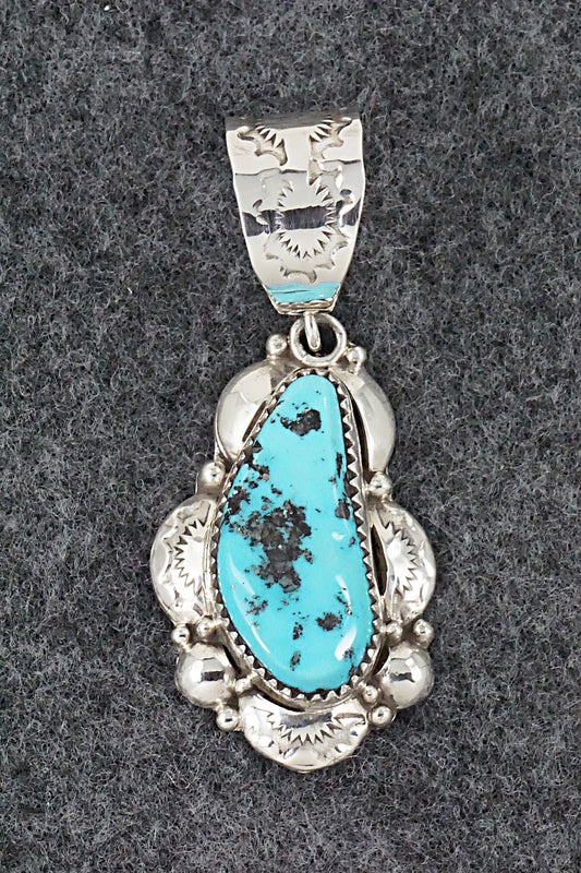Turquoise & Sterling Silver Pendant - Clem Nalwood