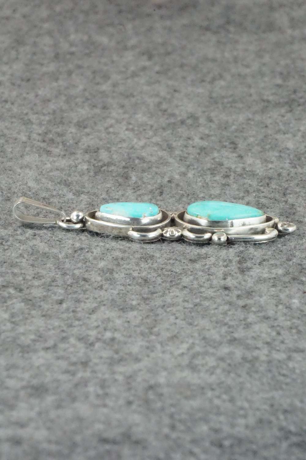 Turquoise & Sterling Silver Pendant - Roger Lewis
