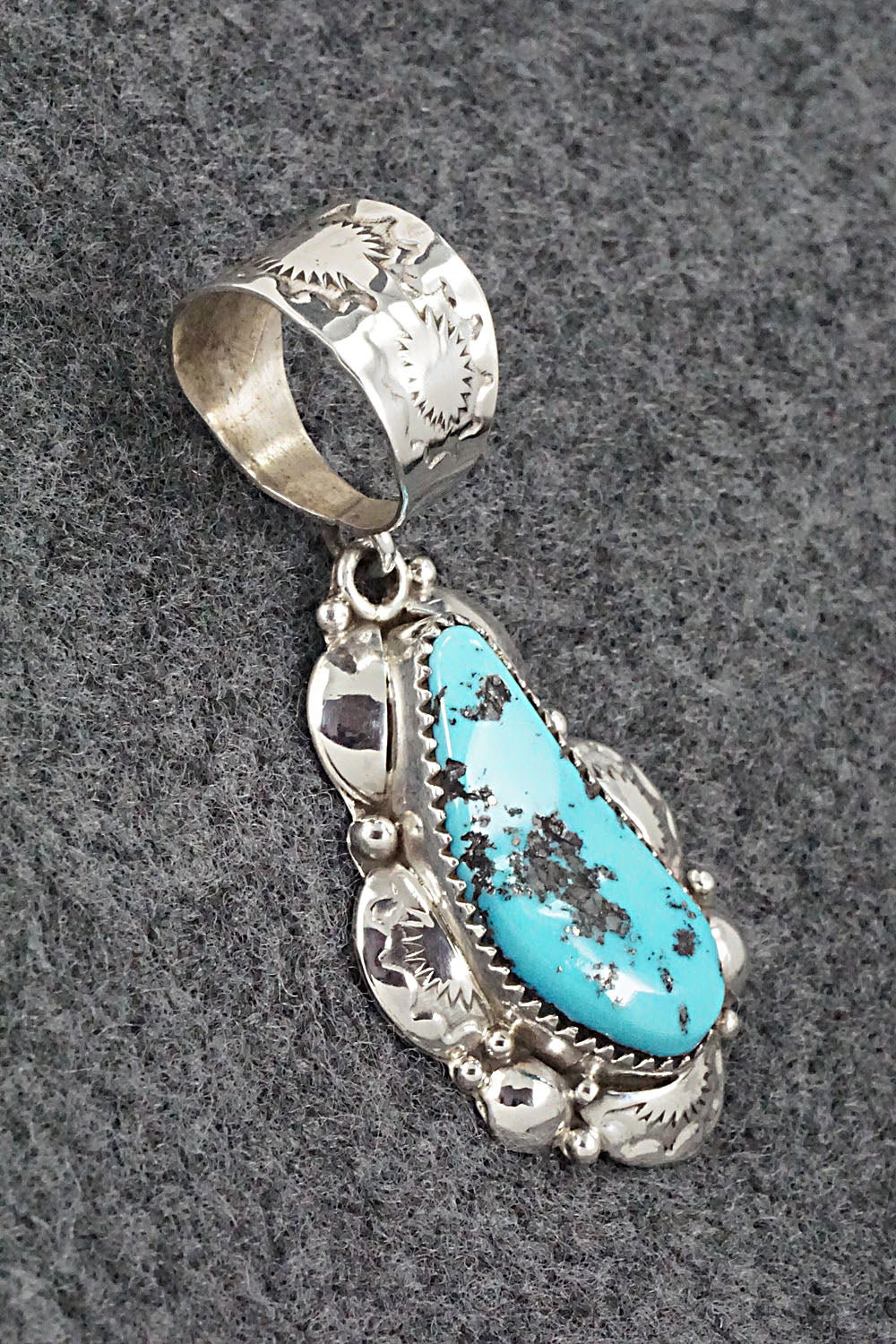 Turquoise & Sterling Silver Pendant - Clem Nalwood