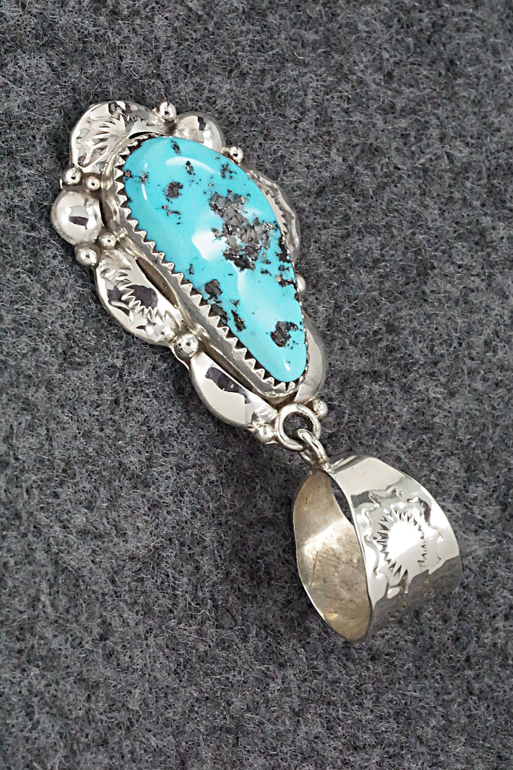 Turquoise & Sterling Silver Pendant - Clem Nalwood