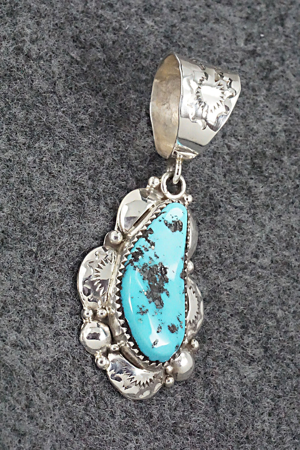 Turquoise & Sterling Silver Pendant - Clem Nalwood