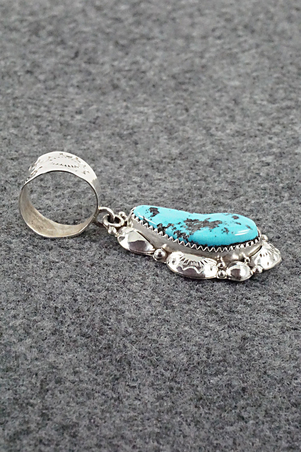 Turquoise & Sterling Silver Pendant - Clem Nalwood