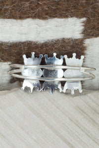 Turquoise & Sterling Silver Squash Blossom Necklace Set - Jack Etsate