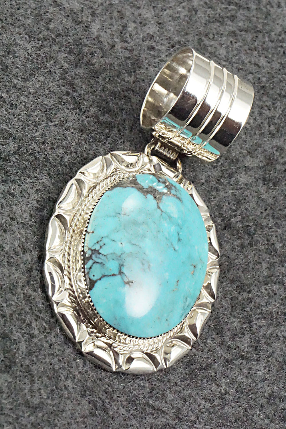 Turquoise & Sterling Silver Pendant - Gregg Yazzie